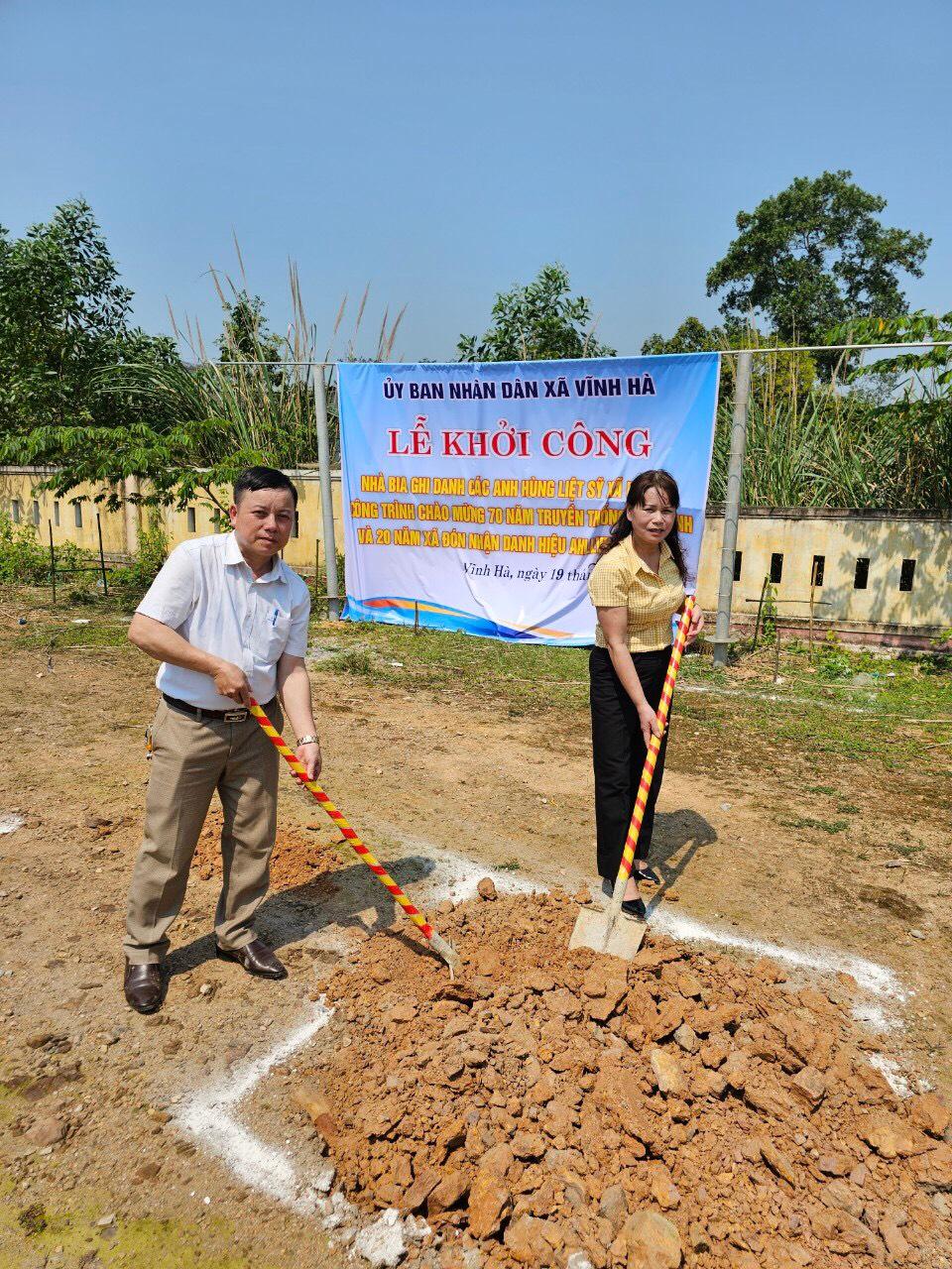 Lễ khởi công Nhà bia ghi danh các anh hùng, Liệt sỹ xã Vĩnh Hà